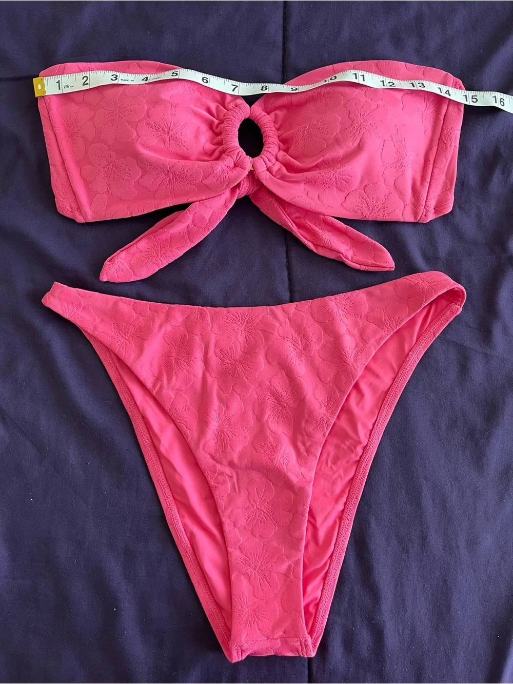 L*Space Bikini Set Jasper Top & Leilani Bottom Pink Floral Size Large Resortwear